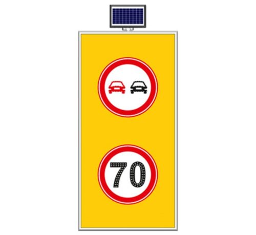 Solar “No Overtaking, Speed Limit 70” Sign 100 x 175 cm