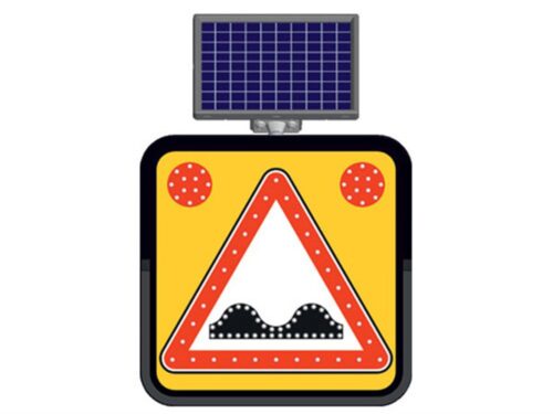 Solar "Uneven Road" Sign 60 x 60 cm