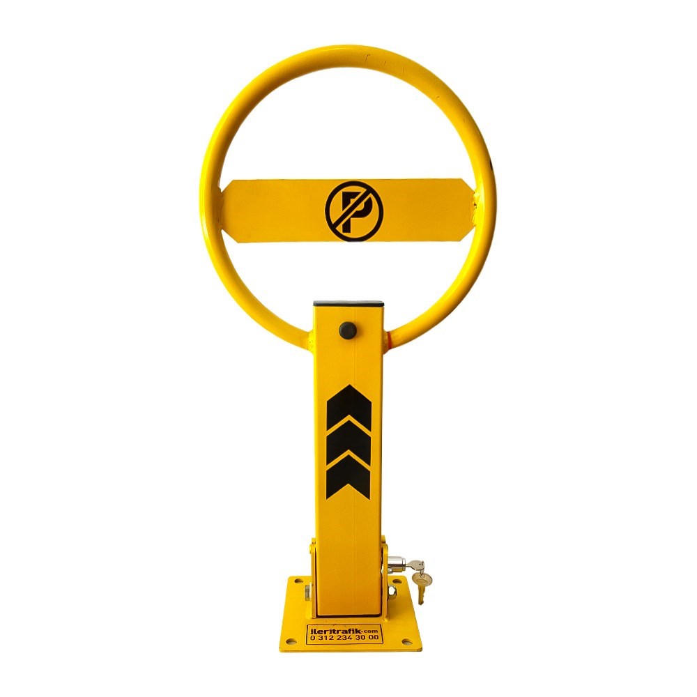 Foldable Heavy Duty Parking Post with Padlock-1 Foldable Heavy Duty Parking Post with Padlock