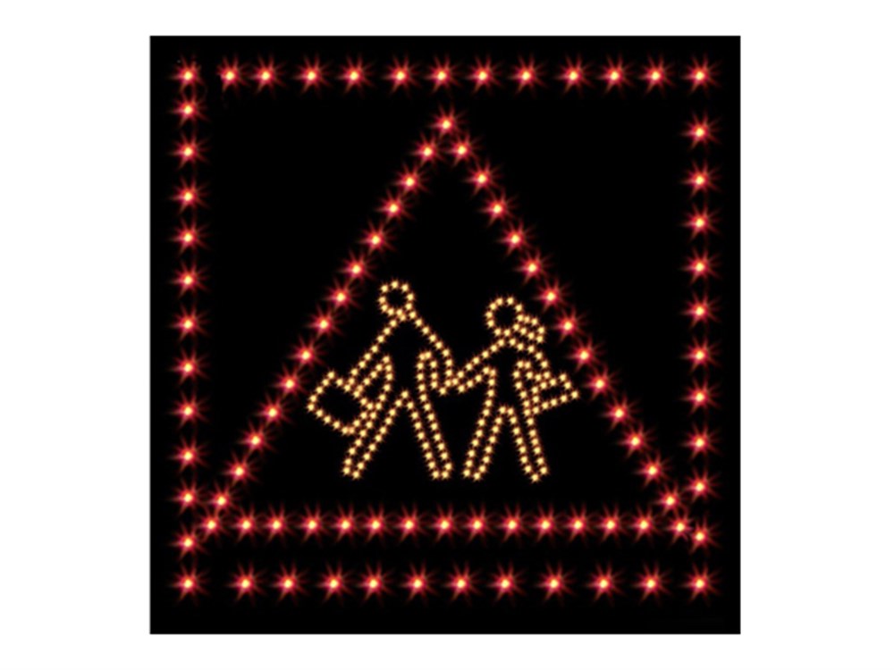 AC Powered LED School Crossing Sign 65 x 65 cm AC Powered LED School Crossing Sign 65 x 65 cm