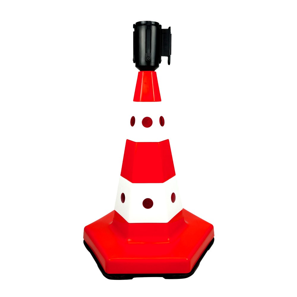 Classic Traffic Cone with Cat’s Eye 50 cm- with Weighted Base