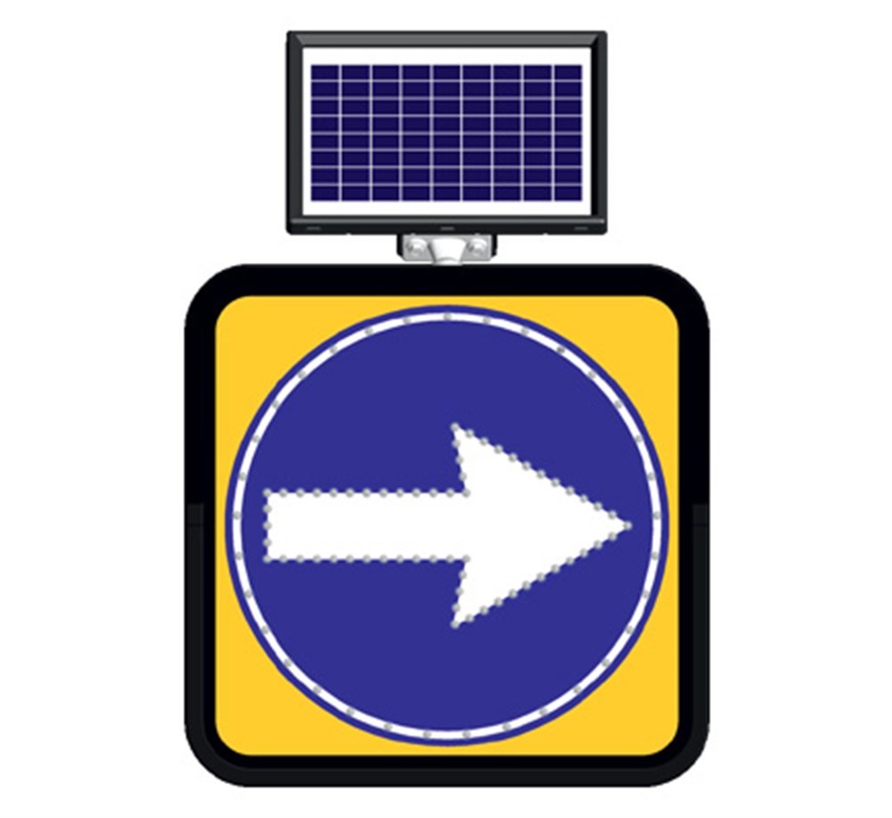 Solar "Right Only" Sign 60 x 60 cm Solar "Right Only" Sign 60 x 60 cm