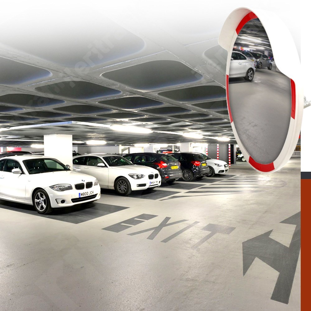 traffic-safety-mirror-80-cm-and-2-m-galv-0f1e Traffic Safety Mirror 80 cm – (White/Red)