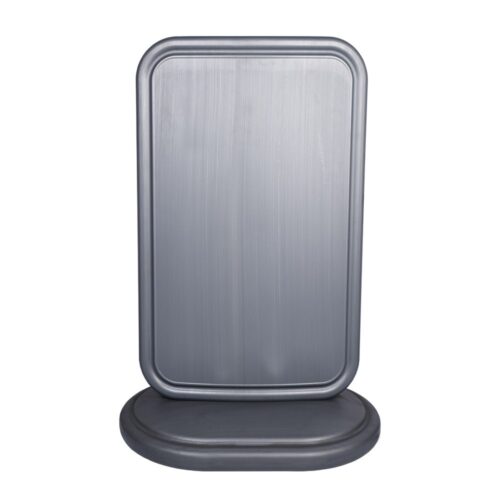 Grey Media & Safety Bollard with Oval Base