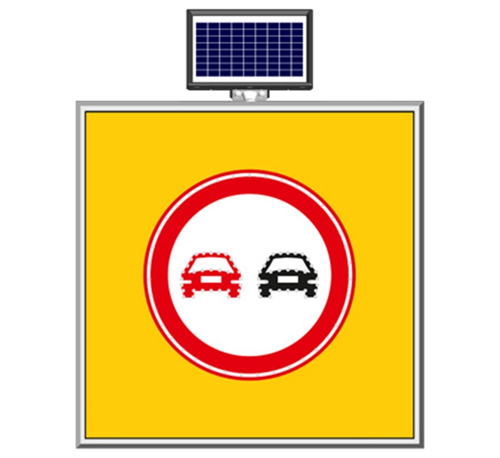 Solar “No Overtaking” Sign 100 x 100 cm Solar “No Overtaking” Sign 100 x 100 cm