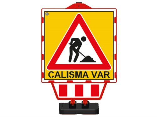 Folding Warning Barrier with Signboard
