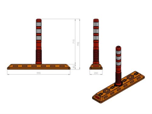 Plastic Road Separator with Delineator