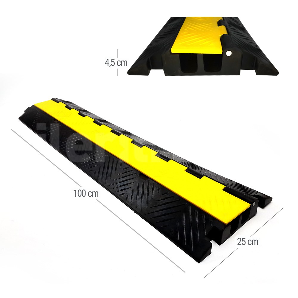 2-channel-cable-protector-ramp-25-x-100-x-4,5 cm-5a15 2 Channel Cable Protector Ramp 25 x 100 x 4,5 cm