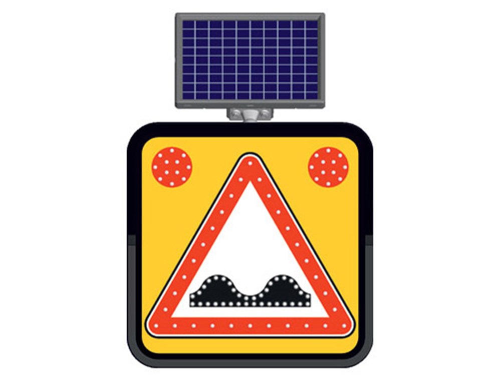 Solar "Uneven Road" Sign 60 x 60 cm