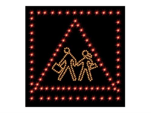 AC Powered LED School Crossing Sign 65 x 65 cm
