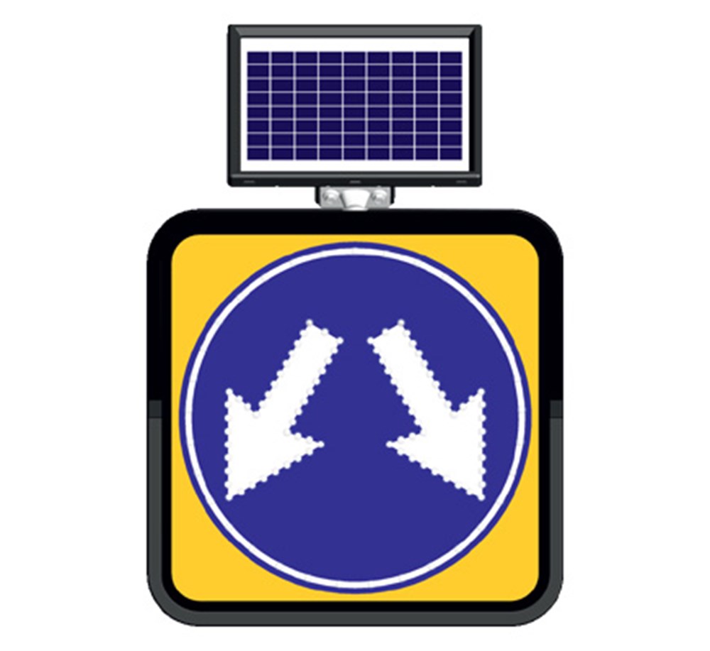 Solar Powered Keep Right Or Left Sign (60 x 60 cm)