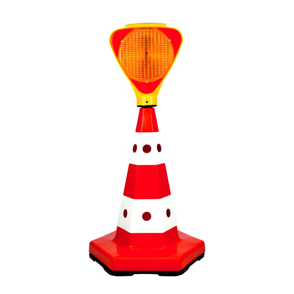 Classic Traffic Cone with Cat’s Eye 50 cm- with Weighted Base