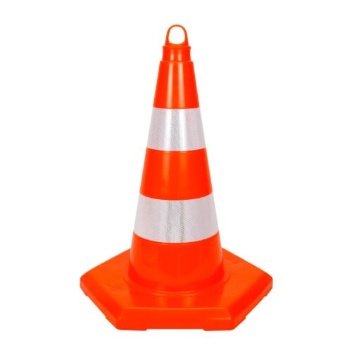 PVC Traffic Cone with Reflective Collar and Hexagonal Base 50 cm