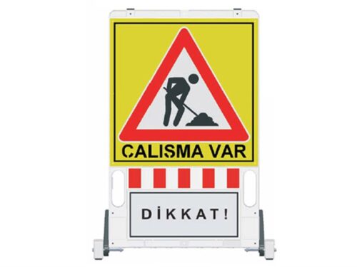 Folding Warning Barrier with Signboard 150 x 90 cm