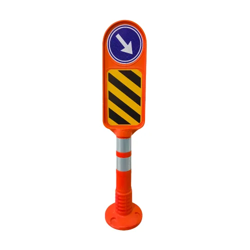 Orange Flexible Traffic Island Signboard Set