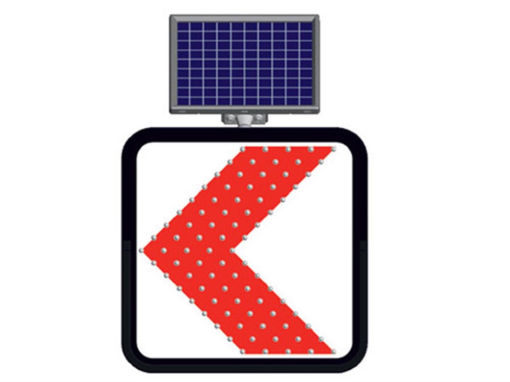 Solar Powered Dangerous Curve Sign (60 x 60 cm)