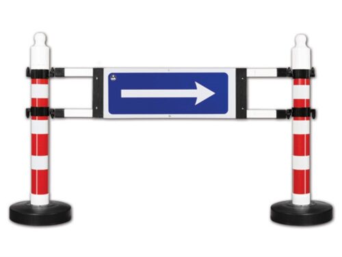 Barrier with Warning Sign 180 x 120 cm