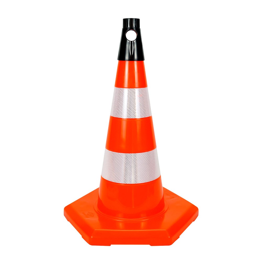 pvc-traffic-cone-with-reflective-collar-and-hexagonal-base-50 cm-d0c1 PVC Traffic Cone with Reflective Collar and Hexagonal Base 50 cm
