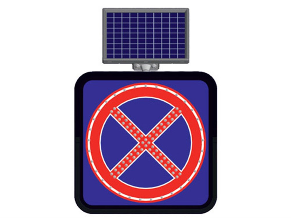 Solar Powered No Parking Sign (60 x 60 cm)