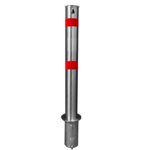 Key Locked Parking Post - Stainless, Key Locked Parking Barrier
