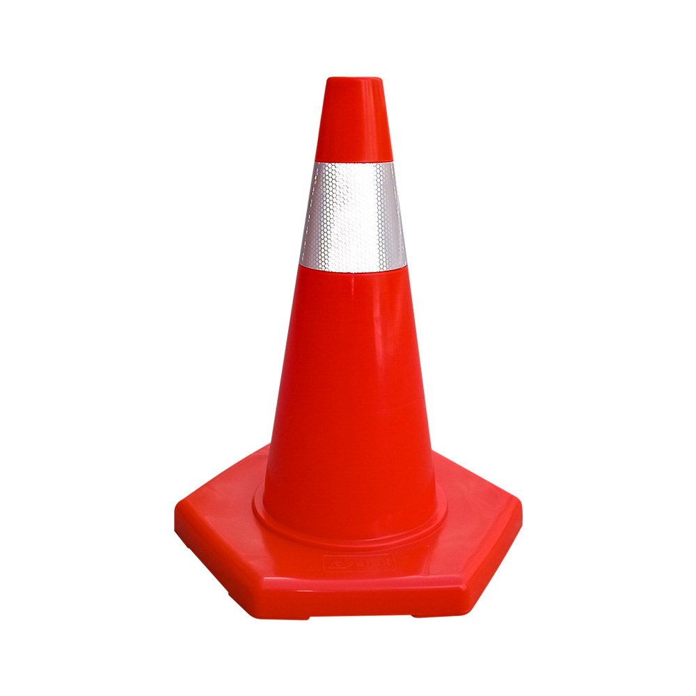 PVC Traffic Cone With Double Reflective Collar 50 cm-1 PVC Traffic Cone With Double Reflective Collar 50 cm