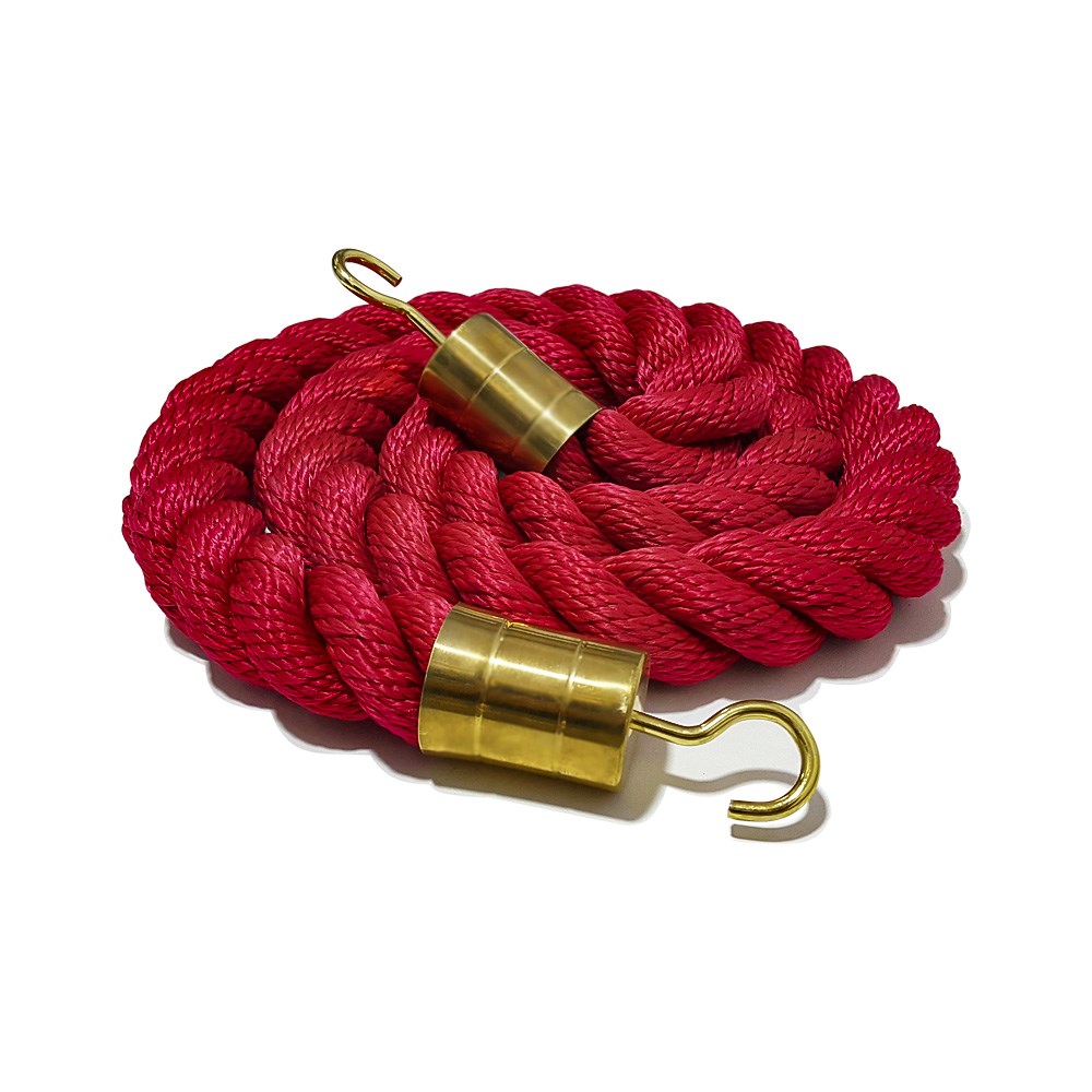 Braided Barrier Rope-Gold Clips-1
