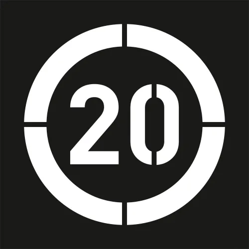 "Max. Speed 20" Stencil 100 x100 cm